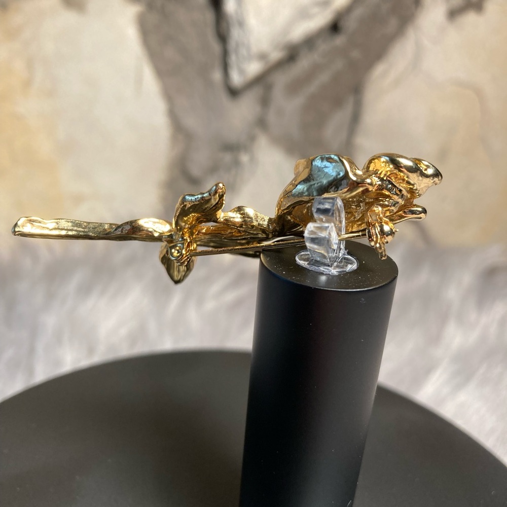 Gold Rose Pin - Picture 3 of 3